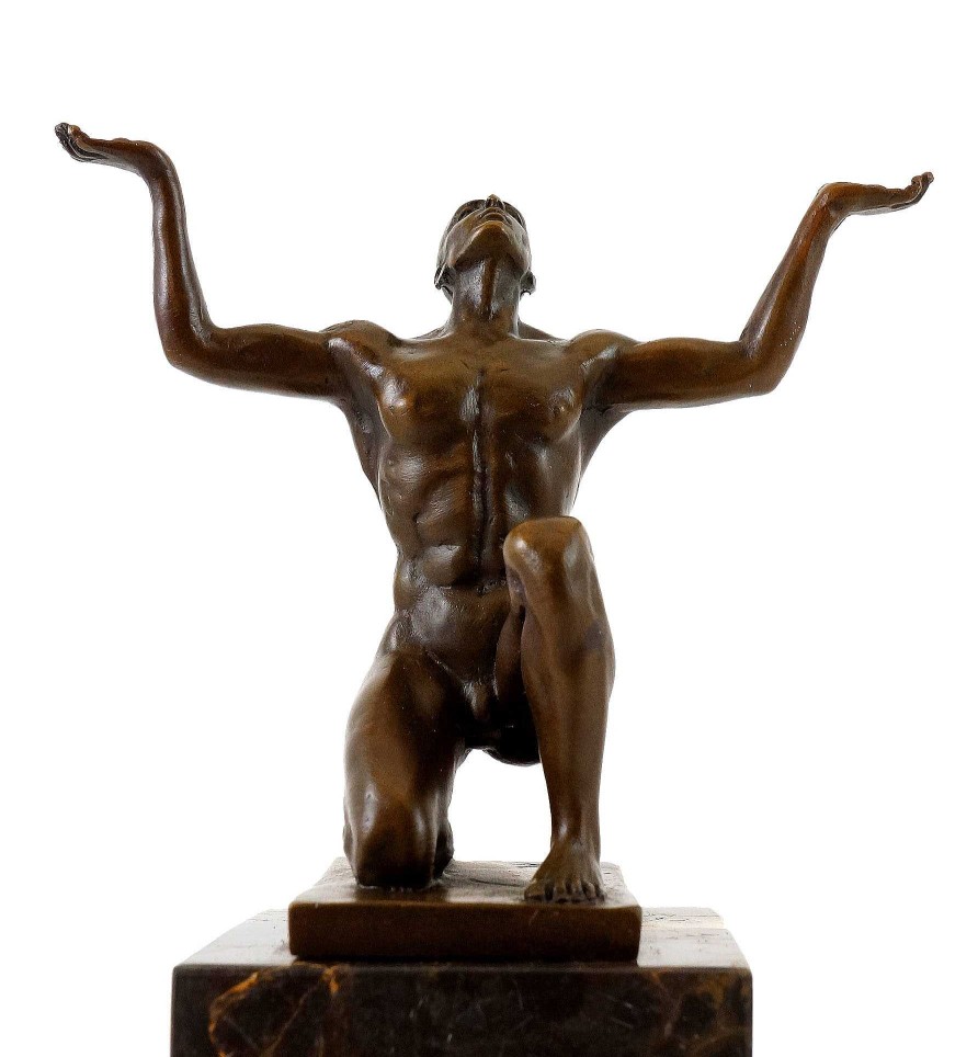 Miguel Fernando Lopez (Milo) Bronze Sculpture - Kneeling Adonis - Signed - Milo Contemporary Art