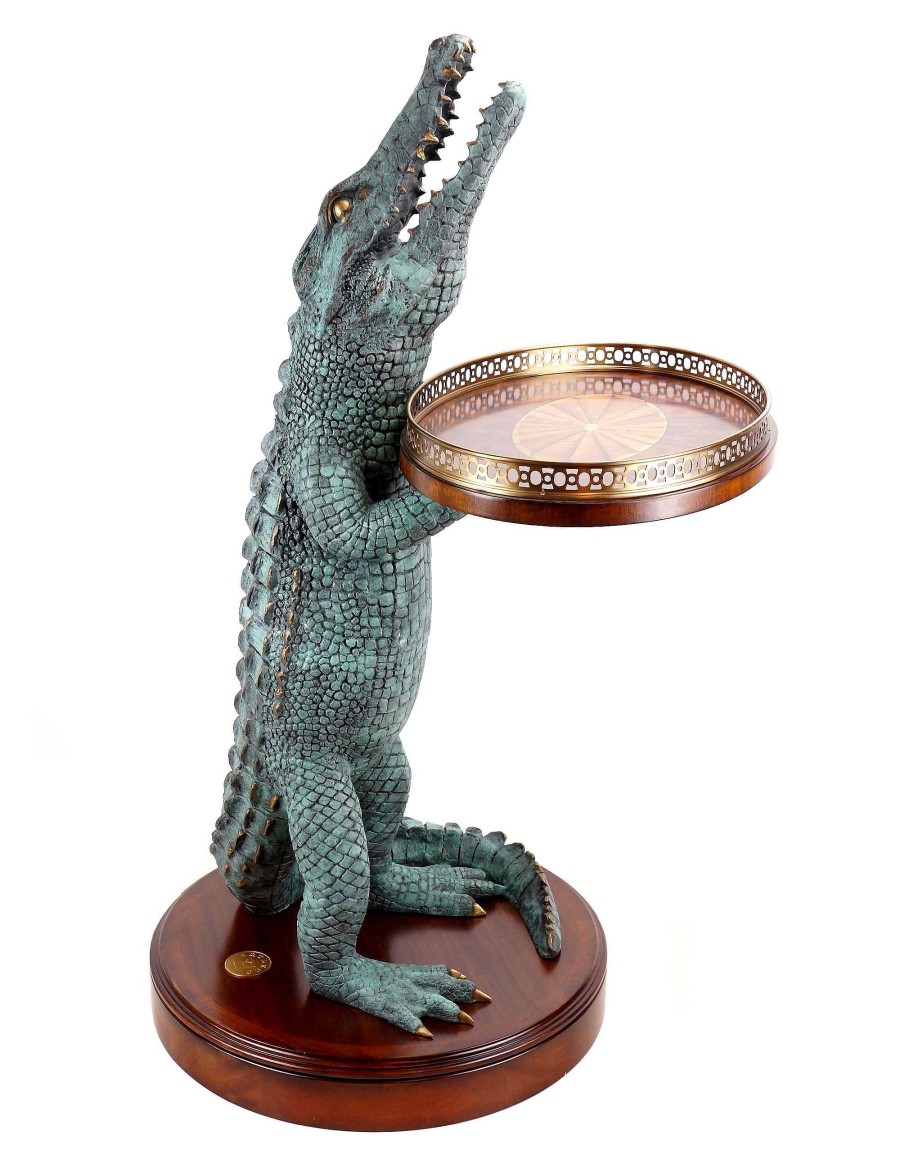 Alfred Stevens Exclusive Art Deco Crocodile Table - A. Stevens - Whiskey Table - Whiskey Bar For Sale Art Deco Figurines