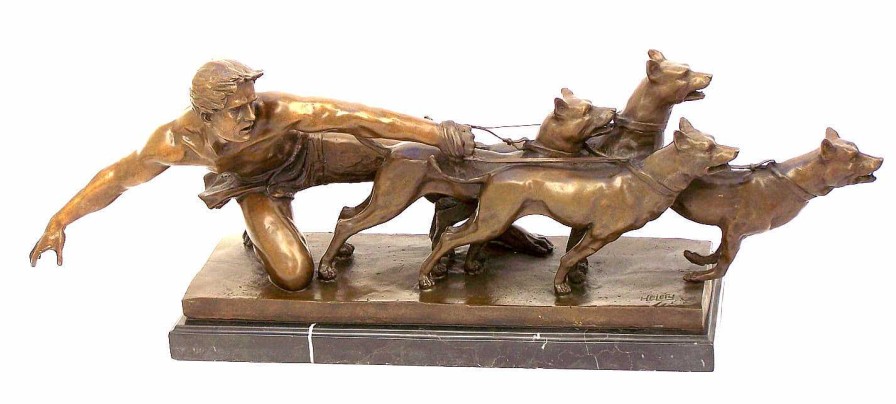 Alex Kelety Art Deco Bronze Statue - The Release - Signed Alex Kelety Art Deco Figurines