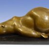 Kunst & Ambiente Amusing Animal Bronze Figure - Polar Bear On Its Paunch Animal Sculptures