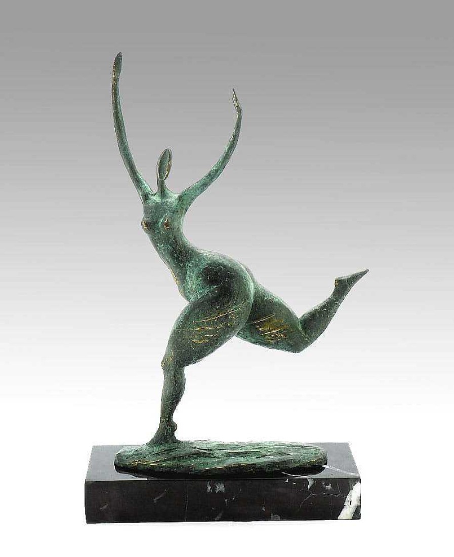 Miguel Fernando Lopez (Milo) Modern Art Bronze - Abstract Running Nude - Milo Signed Contemporary Art