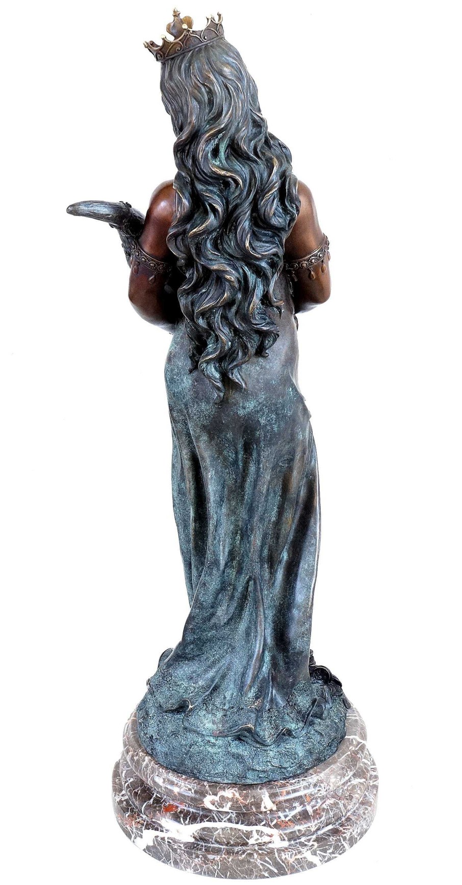 Kunst & Ambiente Bronze Goddess Of Luck Fortuna With A Cornucopia - Signed Cesaro Greek Statues