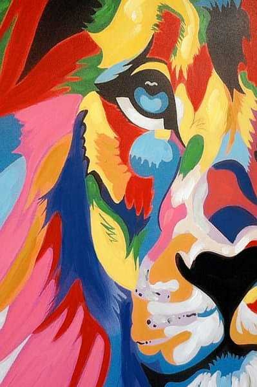 Kunst & Ambiente Colourful Pop Art Lion - Modern Acrylic Painting - Martin Klein Acrylic Painting