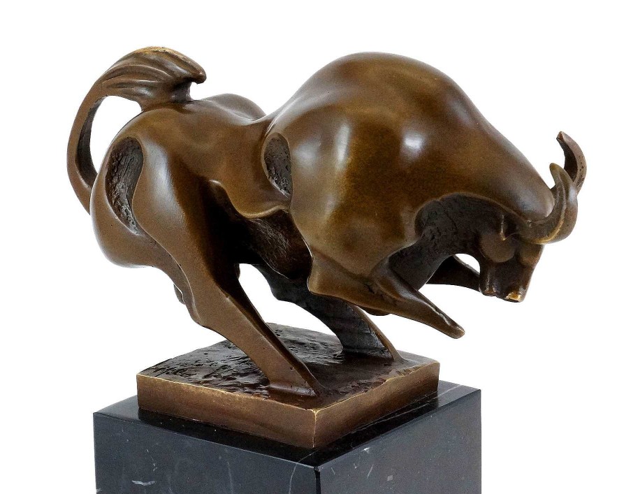 Miguel Fernando Lopez (Milo) Cubist Bull In Miniature Format - Real Bronze - Milo Contemporary Art