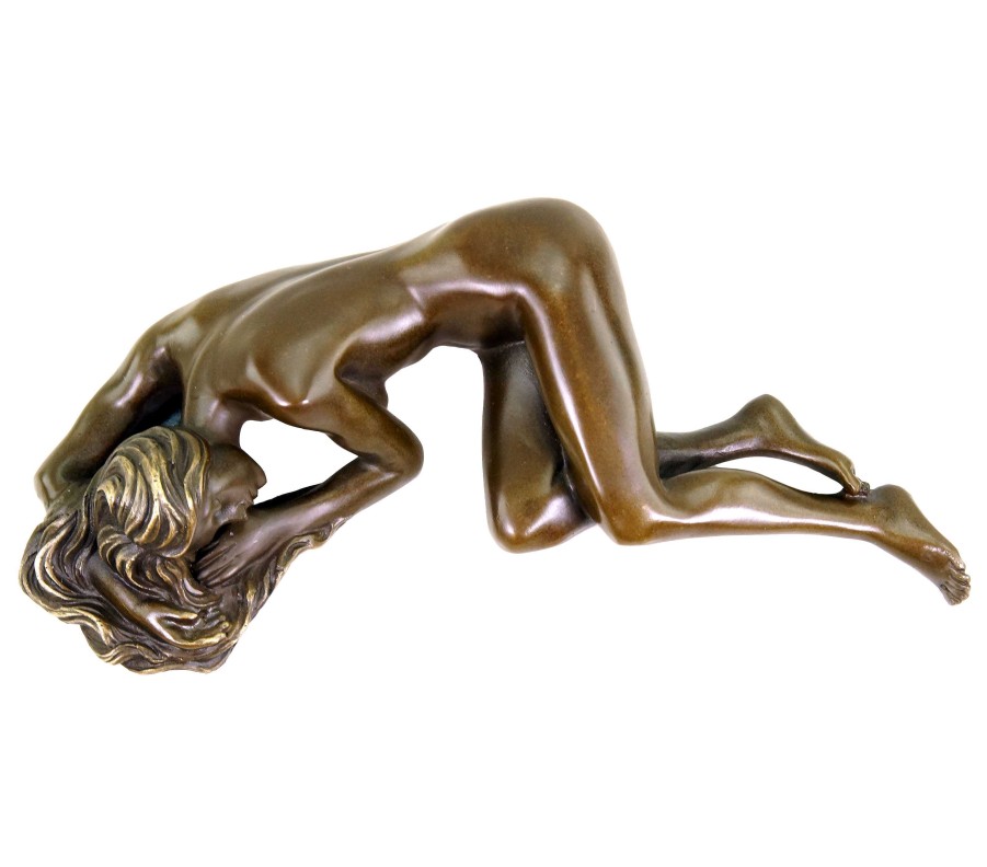 Kunst & Ambiente Sleeping Nude - Erotic Female Figurine - Sculpture By J. Patoue Erotic Nudes - Vienna Bronze