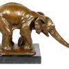 Rembrandt Bugatti Lifelike Animal Bronze - Elephant Begging - Signed Bugatti Animal Sculptures