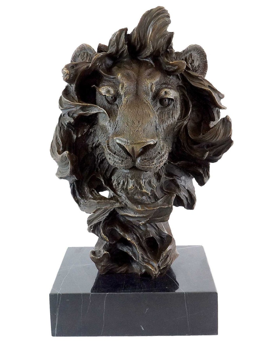 Miguel Fernando Lopez (Milo) Animal Bronze - Abstract Lion'S Head - Contemporary Art Milo Animal Sculptures