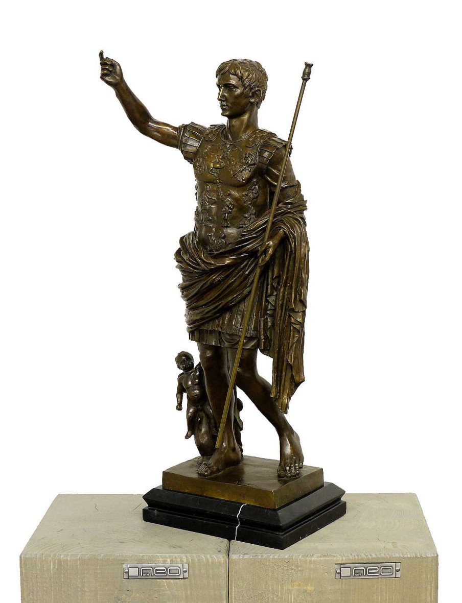 Kunst & Ambiente Mythology Bronze Figure - Julius Caesar, Signed Augustus Greek Statues