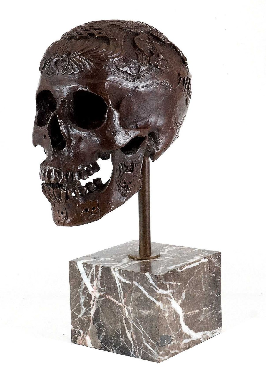 Alfred Stevens Contemporary Art - Bronze Ritual Skull - Stevens Signed Contemporary Art