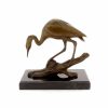 Miguel Fernando Lopez (Milo) Animal Sculpture Bird - Heron Bronze On A Branch - Signed Milo Animal Sculptures