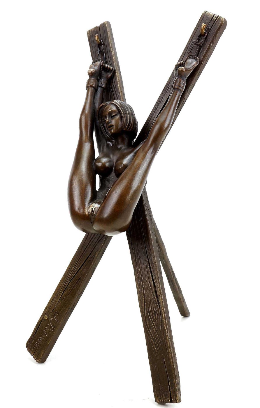 Kunst & Ambiente Erotic Nude - Domina Slave Ivi On The Cross - Patoue - Two Parts Erotic Nudes - Vienna Bronze