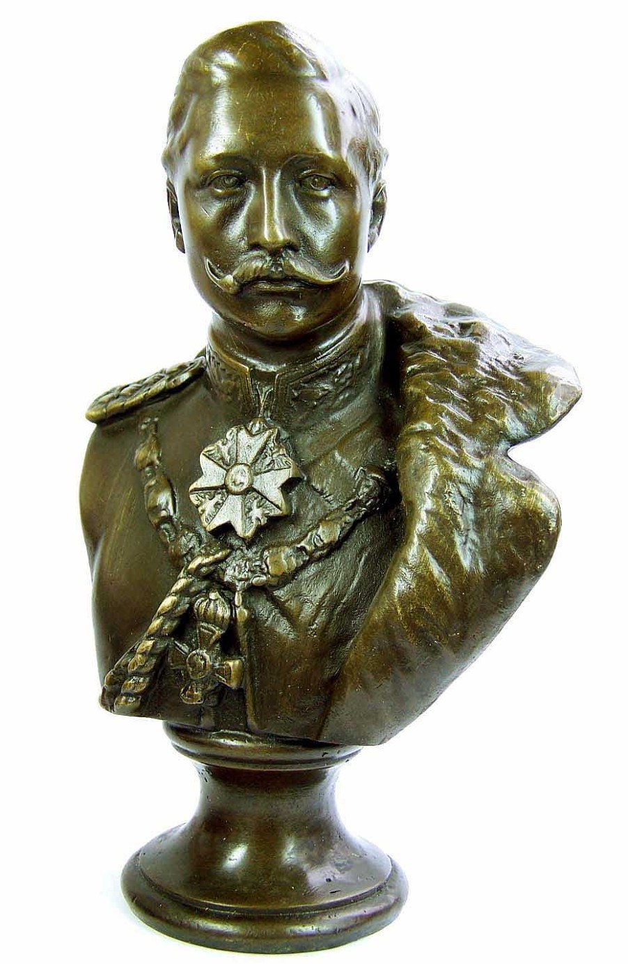 Kunst & Ambiente William Ii. - German Emperor Bronze Bust Signed Military Statues