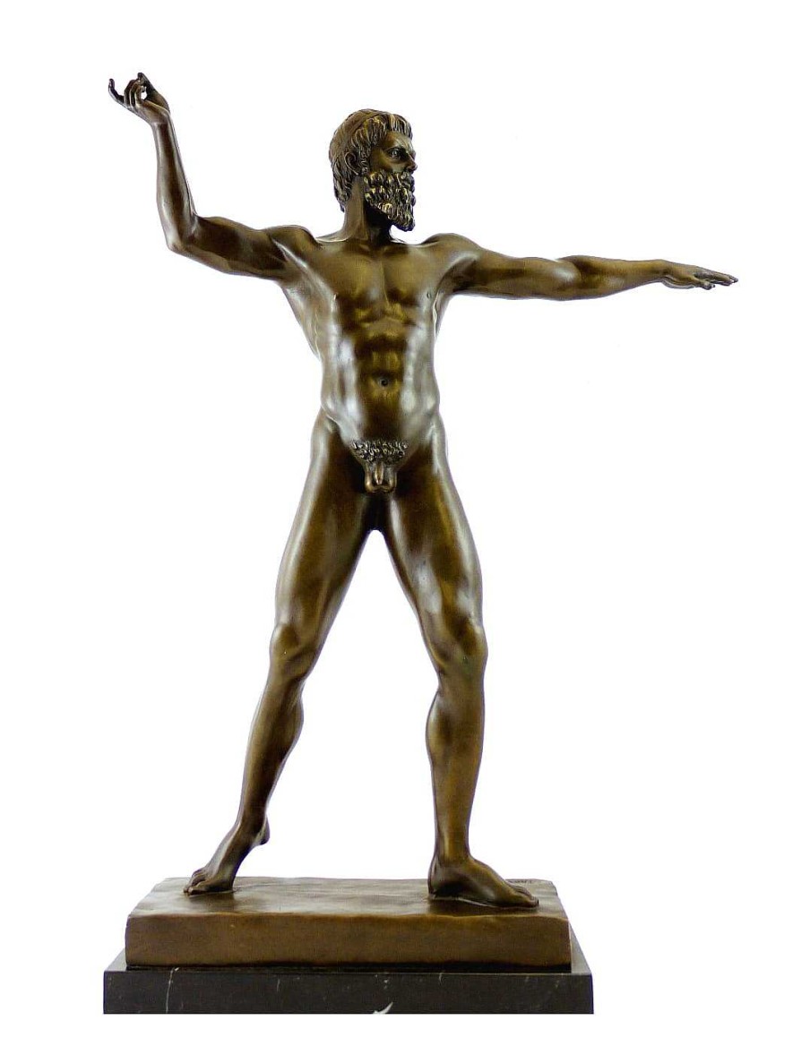 Bertel Thorvaldsen Mythology Bronze Sculpture - Zeus - Signed B. Thorvaldsen Greek Statues