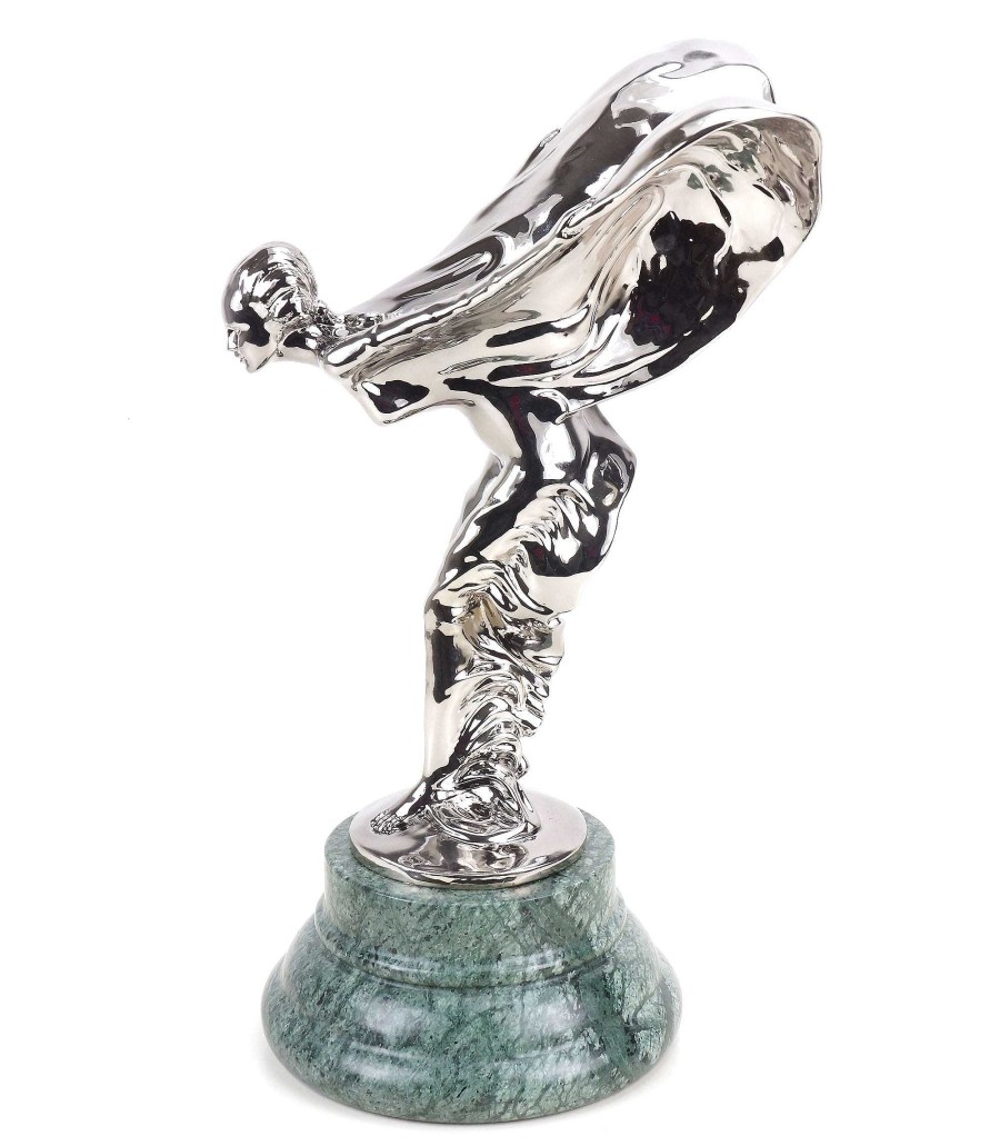 Kunst & Ambiente Rolls Royce Radiator Mascot Emily - Spirit Of Ecstasy - Chromed Bronze - Rolls Royce Statue - Car Mascot For Sale Contemporary Art