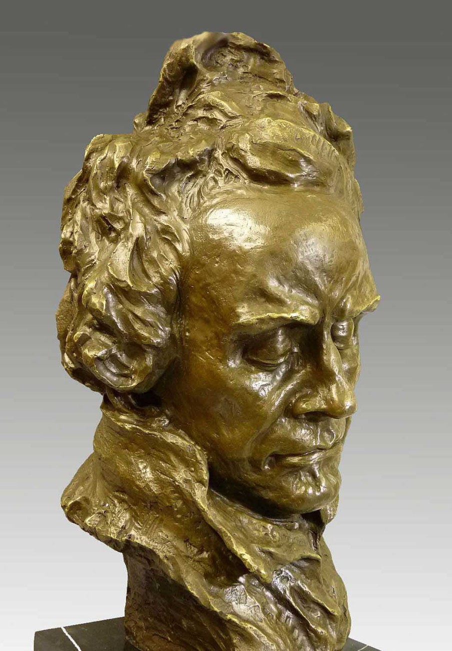 Alfredo Pina Giant Bronze Bust - Ludwig Van Beethoven - Signed A. Pina Contemporary Art