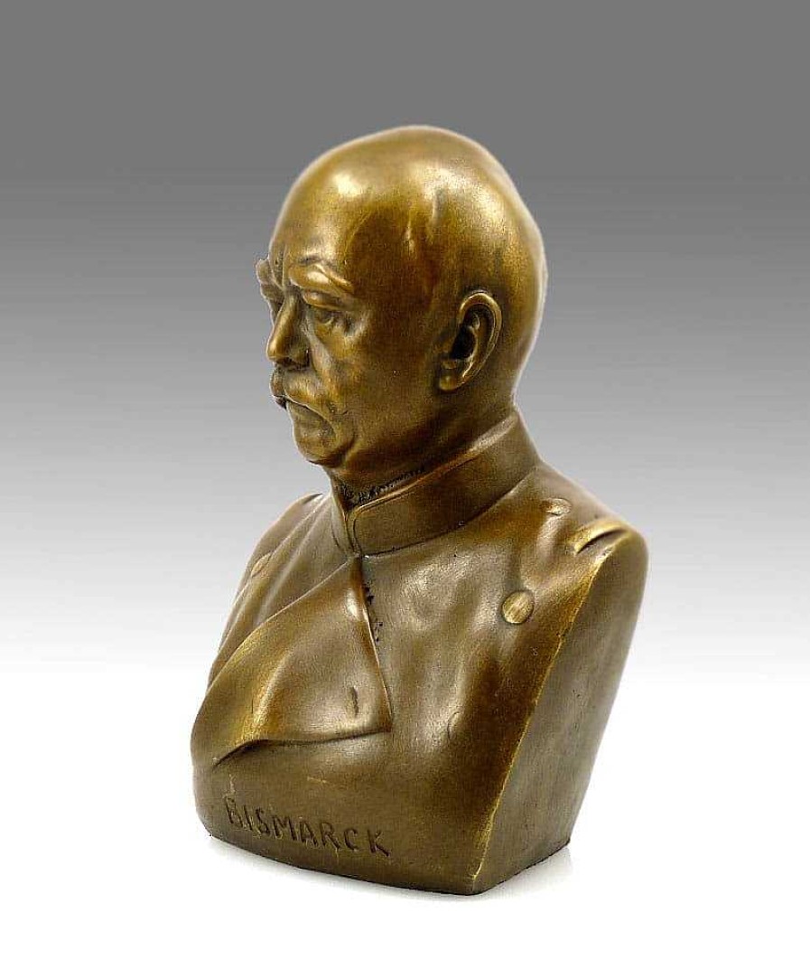 Miguel Fernando Lopez (Milo) Otto Von Bismarck - Bronze Bust Signed Milo Military Statues