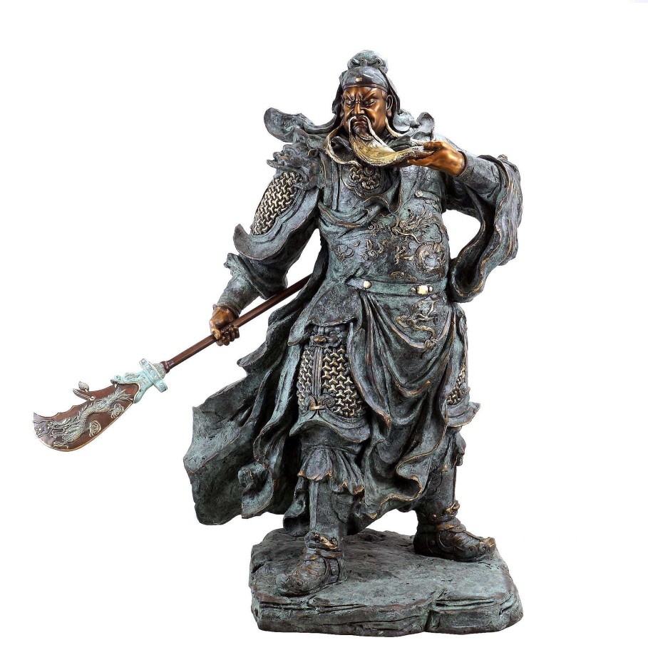 Miguel Fernando Lopez (Milo) General Guan Yu - Large Samurai Sculpture - Signed Milo - Chinese Statue - Military Bronze For Sale Military Statues