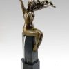 Amedeo Gennarelli Art Deco Sculpture "The Carrier Pigeon" Signed Amedeo Gennarelli Art Deco Figurines