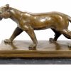 Antoine-Louis Barye Superb Bronze Animal Sculpture - Walking Panther - Signed Barye Animal Sculptures