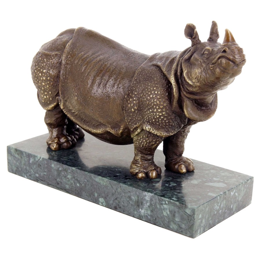 Rembrandt Bugatti Rhinoceros Bronze Figurine By Rembrandt Bugatti - Animal Rhino Statue Animal Sculptures