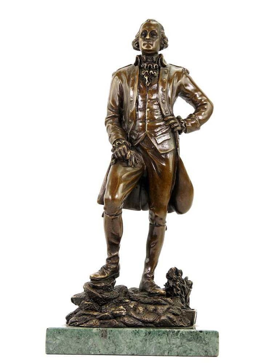 Miguel Fernando Lopez (Milo) George Washington Statue - Bronze Figurine - Signed Milo Military Statues