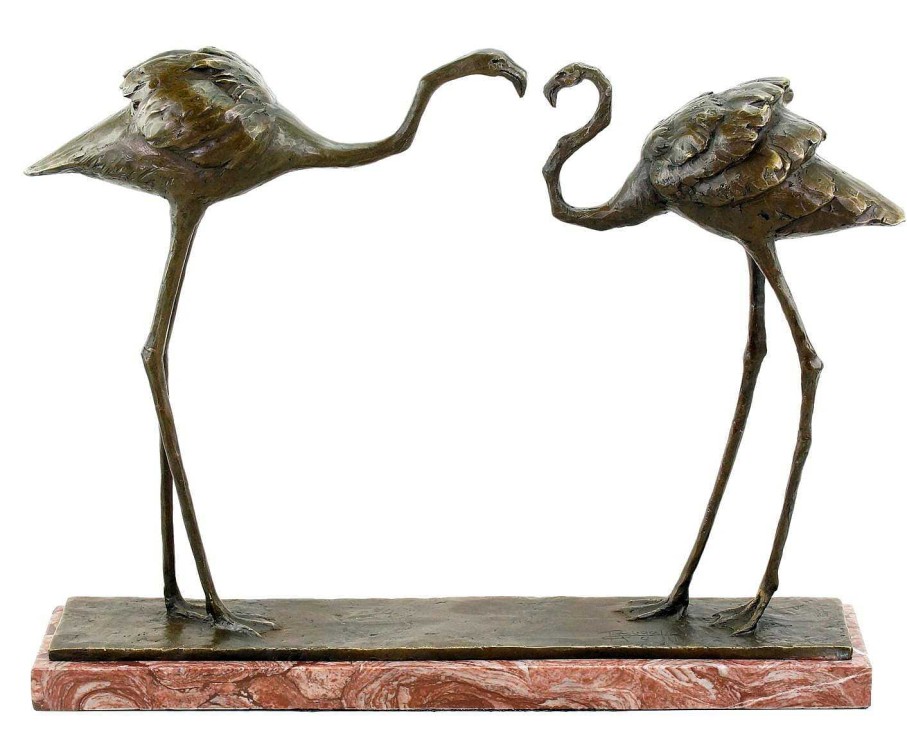 Rembrandt Bugatti Two Flamingos (1912) - Signed Bronze Figurine By Bugatti - Numbered Animal Sculptures