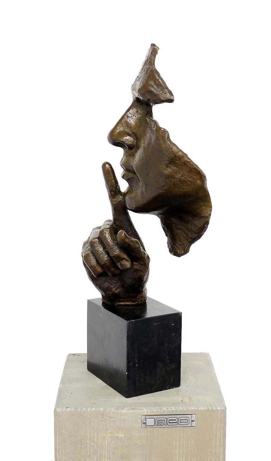 Salvador Dalí Silence - Modern Bronze Sculpture - Homage To S. Dali, Signed Contemporary Art