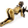 Franz Bergmann Bronze Figure - Faun Seduces A Maid - Bergmann-Stamp - 2 Pieces Erotic Nudes - Vienna Bronze