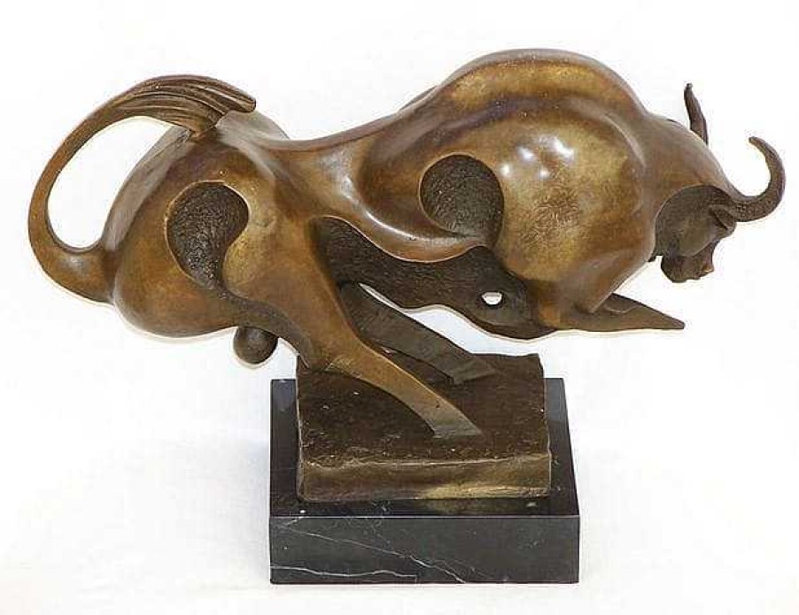 Miguel Fernando Lopez (Milo) Animal Bronze - Big Bull On Marble Base - Modern Art Milo Signed Contemporary Art