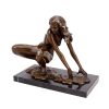 Kunst & Ambiente Erotic Sculpture - Crouching Amazon - Erotic Nude - Signed Cesaro - Erotic Figurines Erotic Nudes - Vienna Bronze