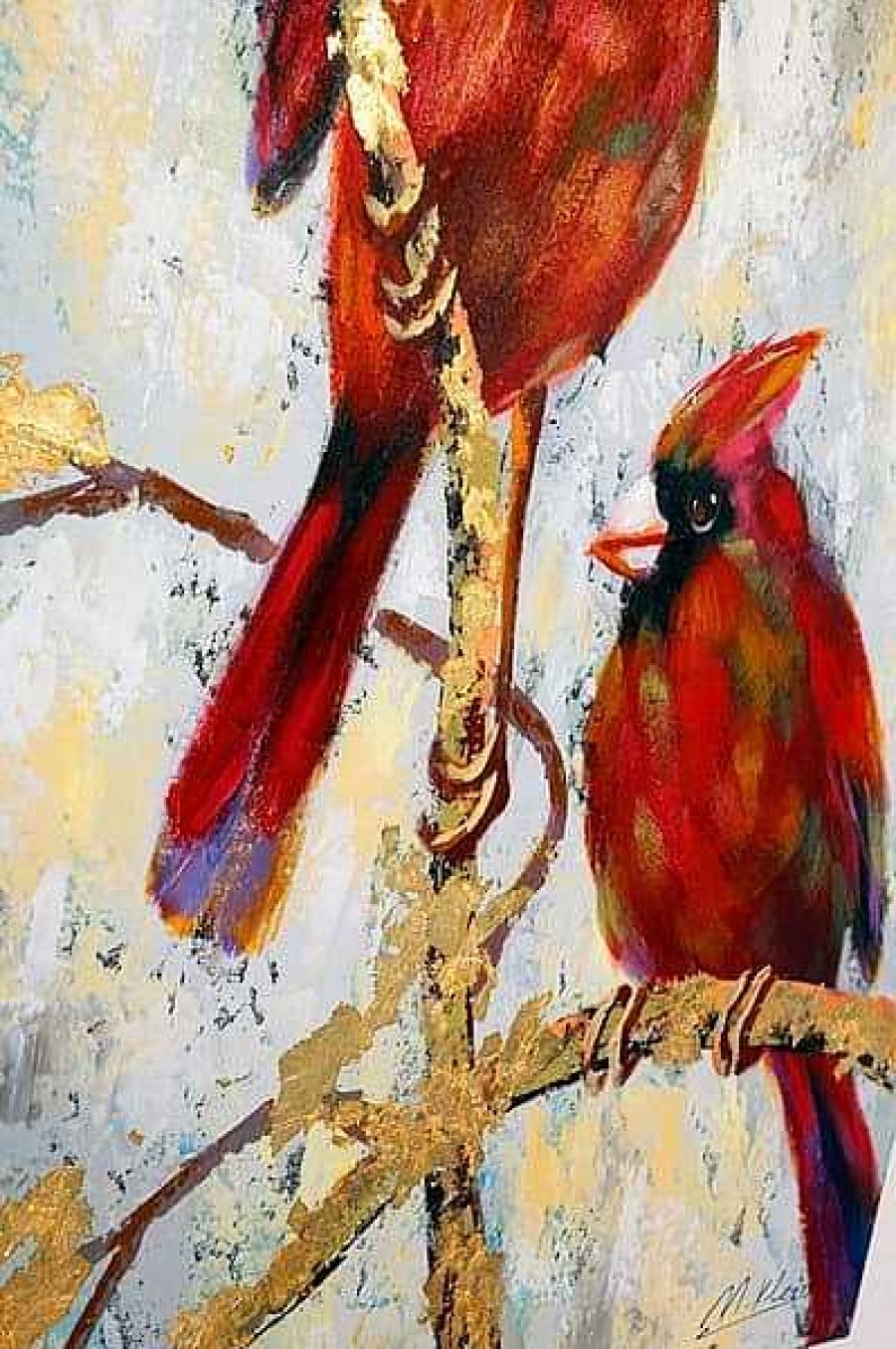 Martin Klein The Bird Wedding - Oil Painting On Canvas - Martin Klein Oil Painting