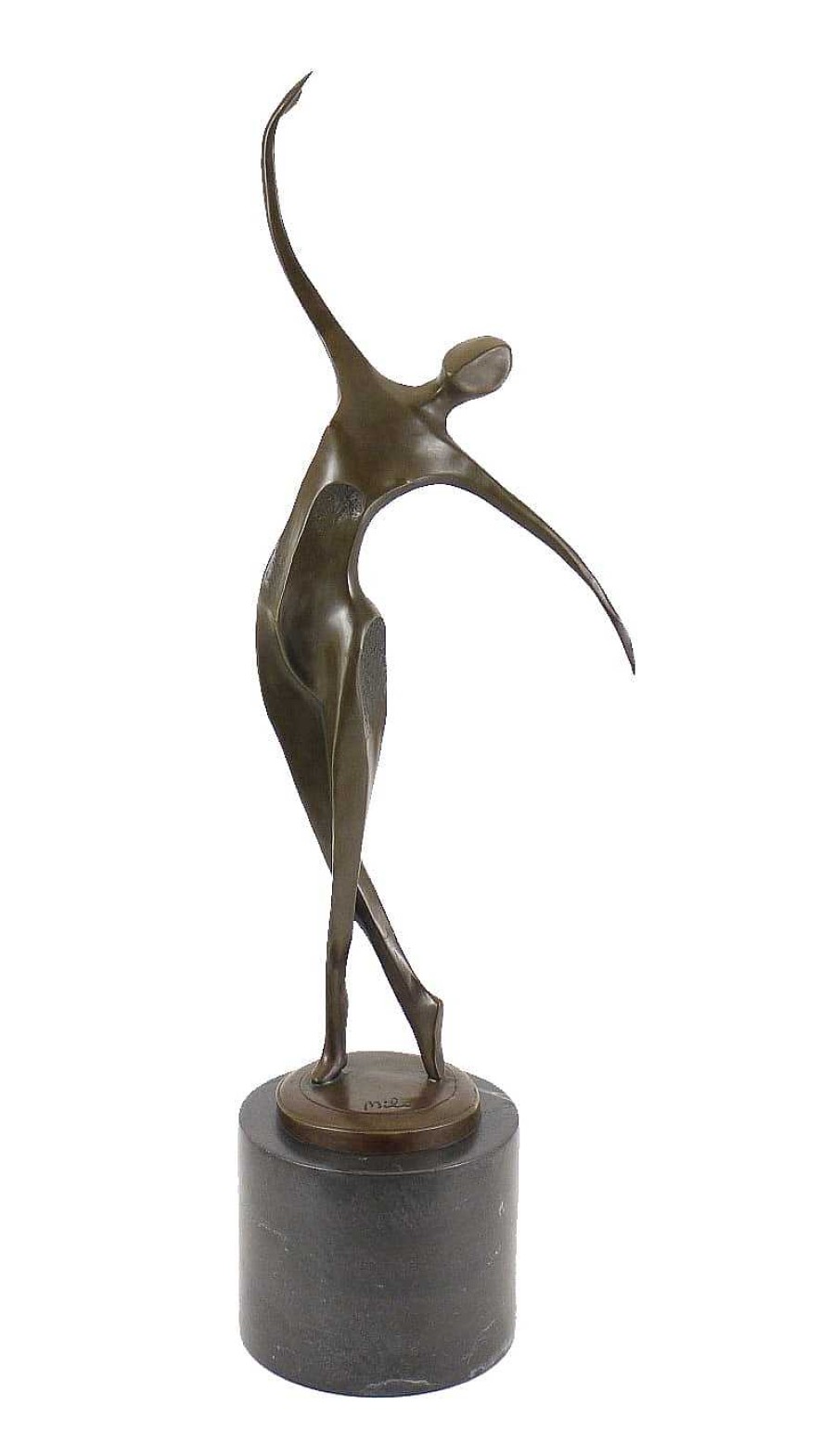 Miguel Fernando Lopez (Milo) Modern Bronze Figure - Abstract Dancer On Black Marble - Milo Contemporary Art