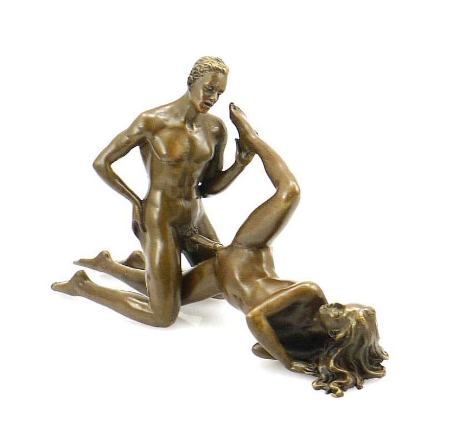 Kunst & Ambiente Erotic Bronze - Lustful Lovers Having Sex - Signed Erotic Nudes - Vienna Bronze