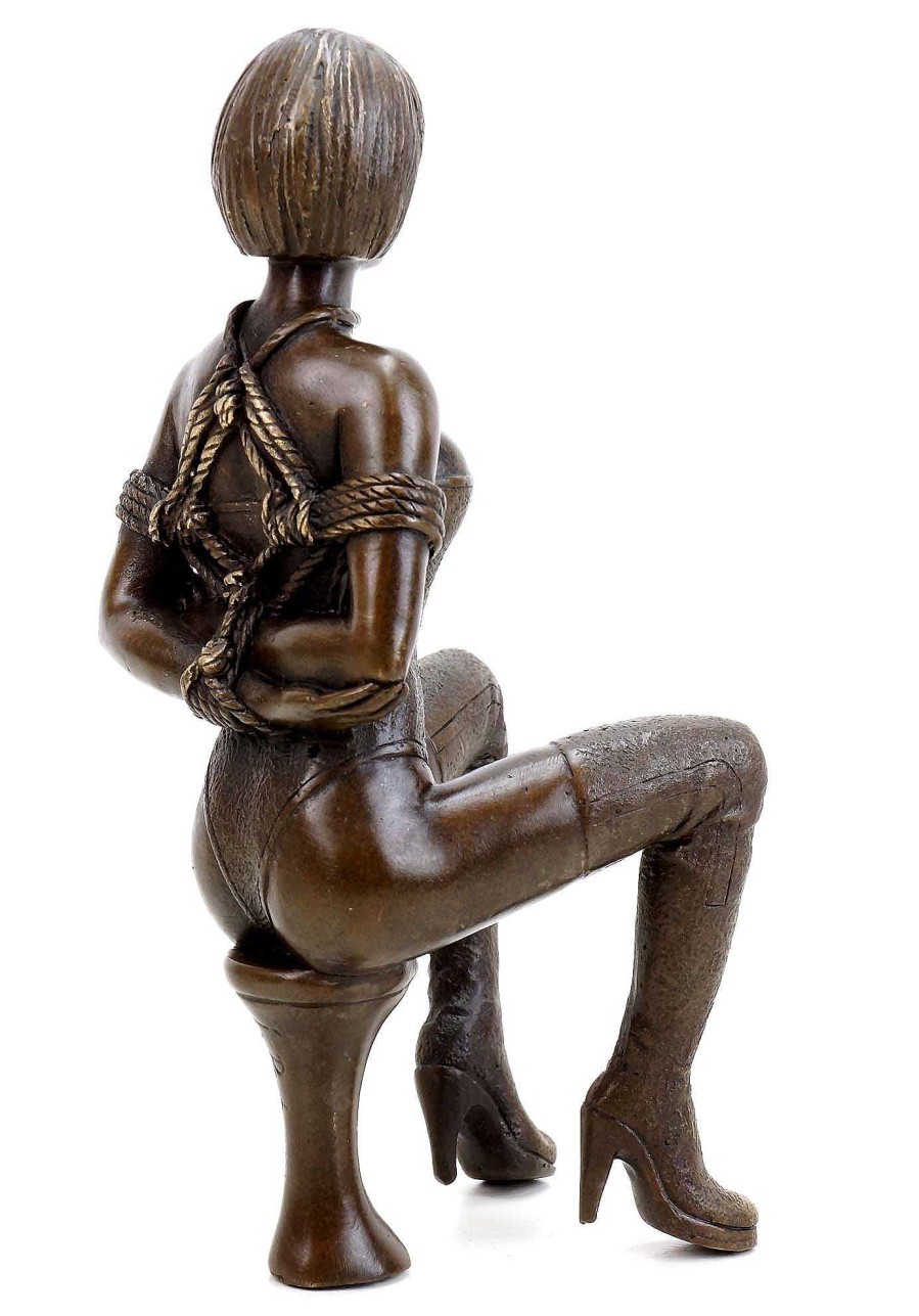 Kunst & Ambiente Erotic Nude - Bondage Girl Gina Bound To A Stool - Patoue Erotic Nudes - Vienna Bronze