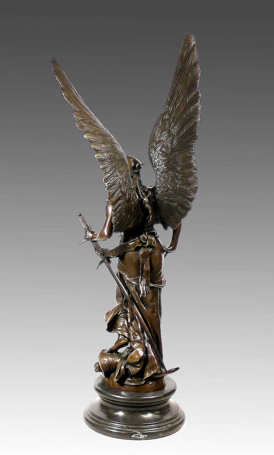 Kunst & Ambiente Amazing Large Bronze Sculpture Angel - Paix - From Jules Coutan Art Nouveau Statues