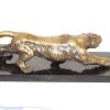 Kunst & Ambiente Creeping Panther - Stunning Animal Bronze - On Marble Base Animal Sculptures