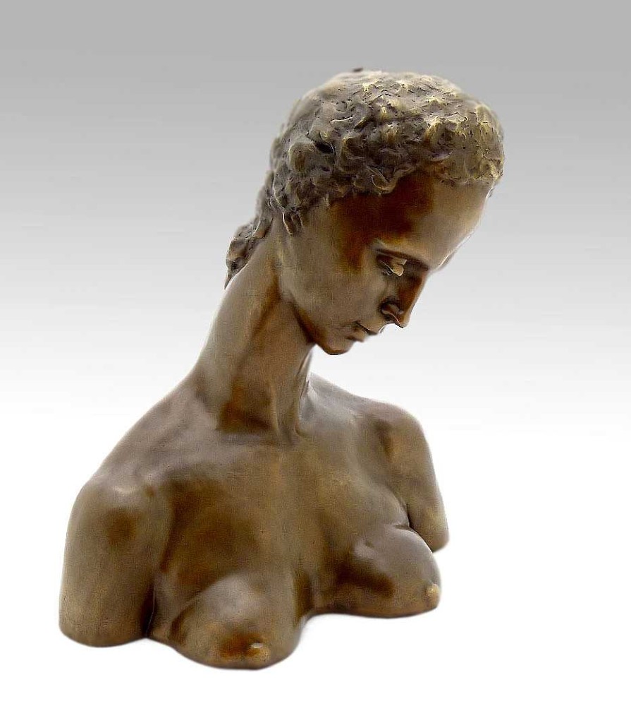 Wilhelm Lehmbruck W. Lehmbruck Bronze - Inclined Head Of A Woman, Signed 1911 Contemporary Art