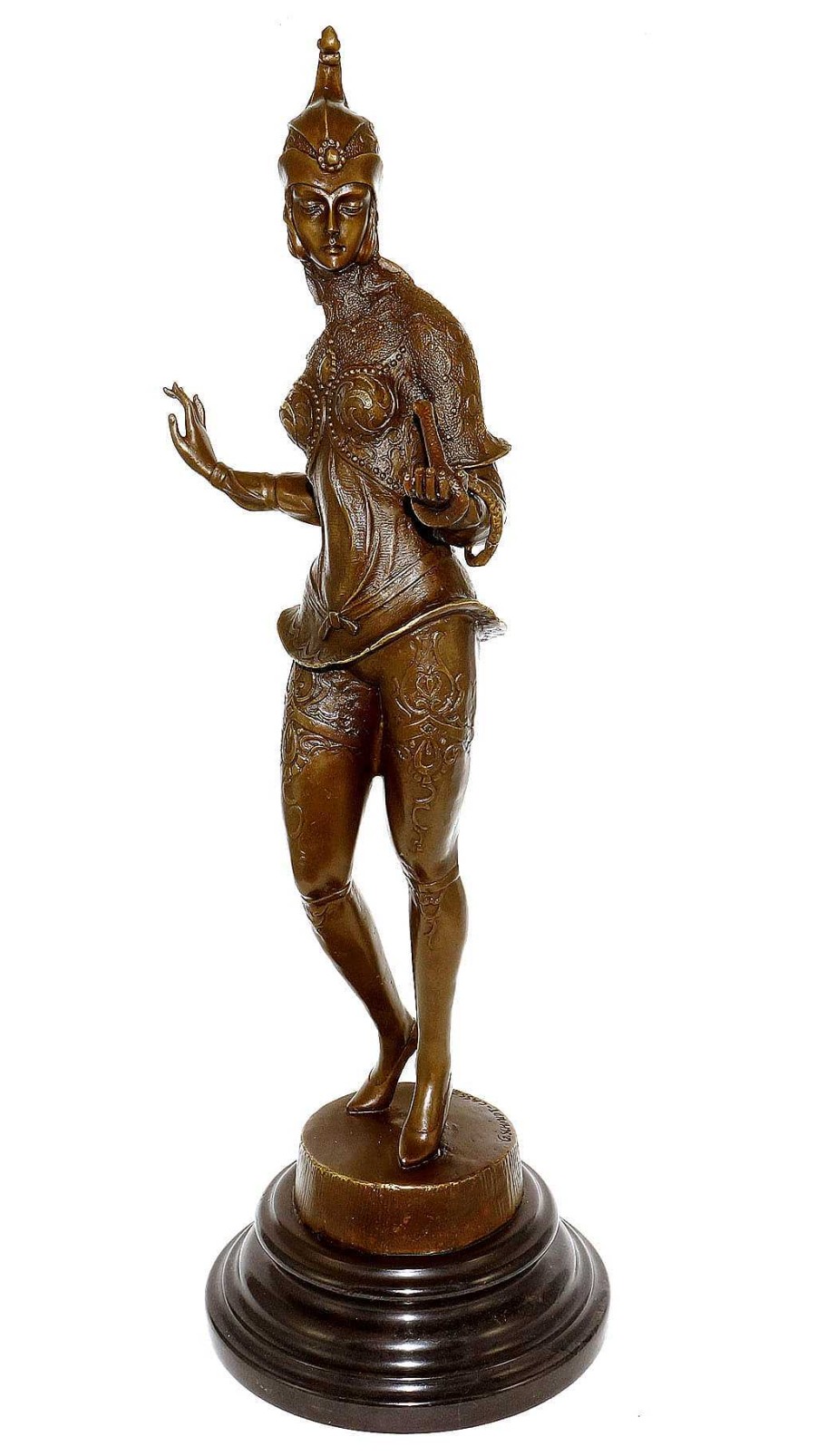 Kunst & Ambiente Art Deco Bronze Dancer Statue - G. Schmidt - Cassel (Snake Charmer) Art Deco Figurines