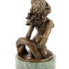 Kunst & Ambiente Erotic Nude - Mermaid - Water Nymph - Bronze Figurine Signed Greek Statues