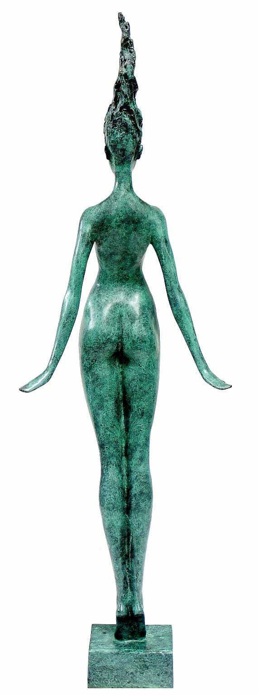 Miguel Fernando Lopez (Milo) Slender Woman Nude Of Bronze - Floating Girl - Signed By Milo Contemporary Art