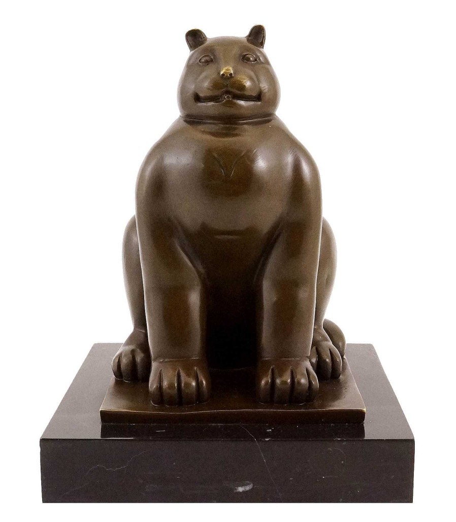 Fernando Botero Fernando Botero - Fat Cat - Bronze Sculpture - Signed Animal Sculptures