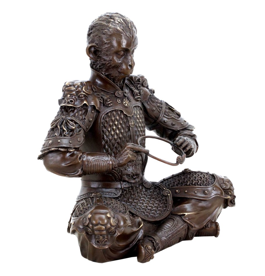 Kunst & Ambiente Sun Wukong Figurine - King Of The Apes - Bronze Warrior Sculpture Animal Sculptures