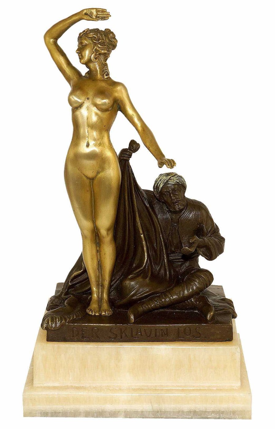 Kunst & Ambiente Art Nouveau Statue - The Slave'S Fate (1910) - Signed By Theodor Art Nouveau Statues