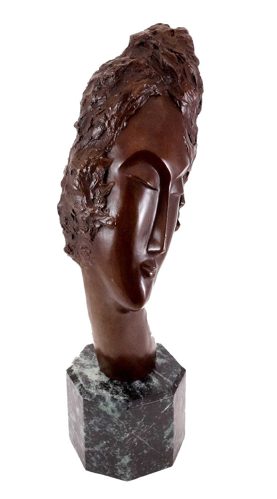 Amedeo Modigliani Bronze Sculpture - Woman'S Head - Sign. Amedeo Modigliani Contemporary Art