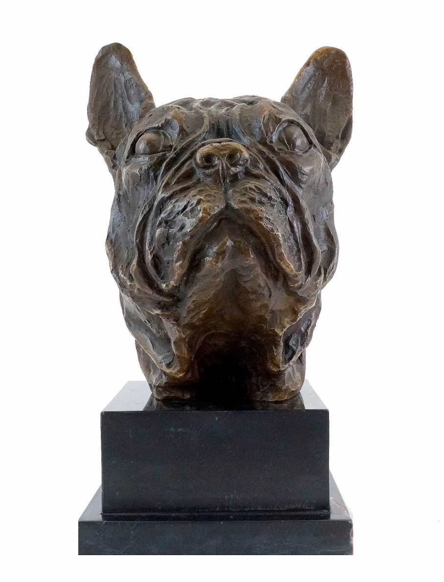 Miguel Fernando Lopez (Milo) French Bulldog / Bully - Bronze Statue - Signed By Milo Animal Sculptures