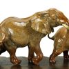 Miguel Fernando Lopez (Milo) Bronze Family Of Elephants On Ship Plank - Animal Figurine By Milo Animal Sculptures