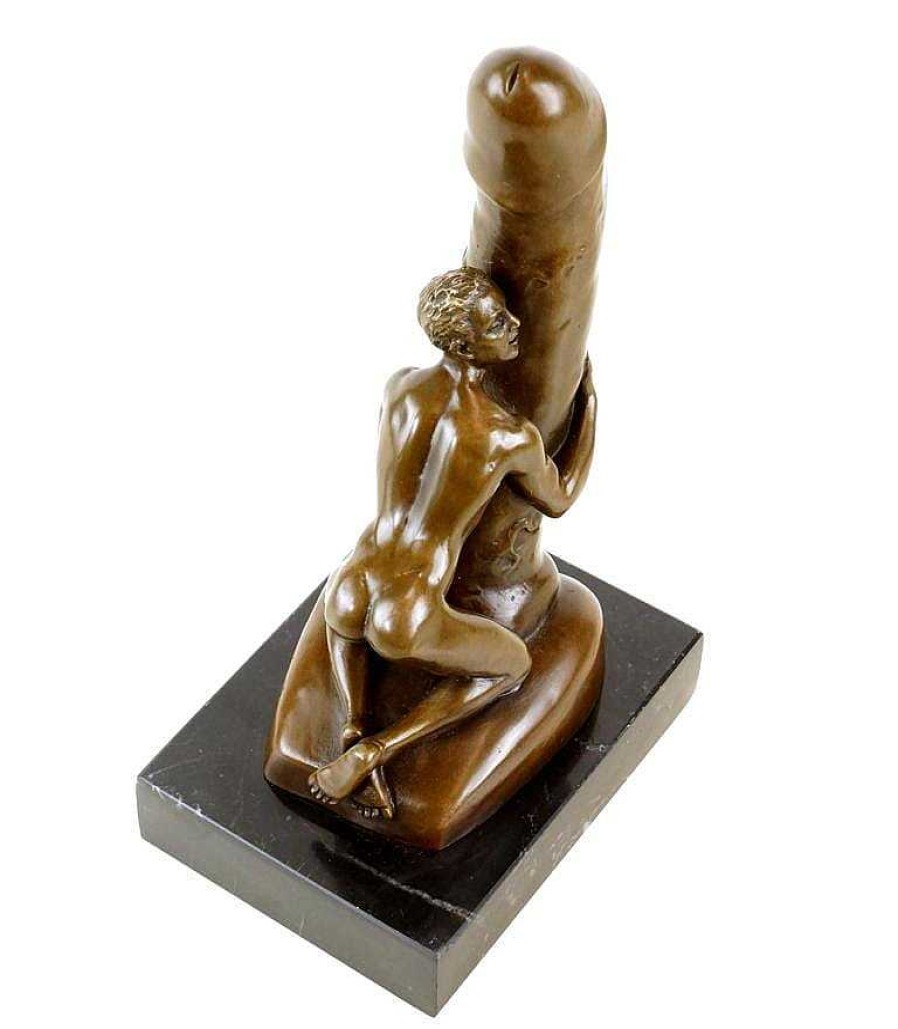 Kunst & Ambiente Man On Giant Phallus - Erotic Nude - Signed M. Nick - Gay Bronze Erotic Nudes - Vienna Bronze