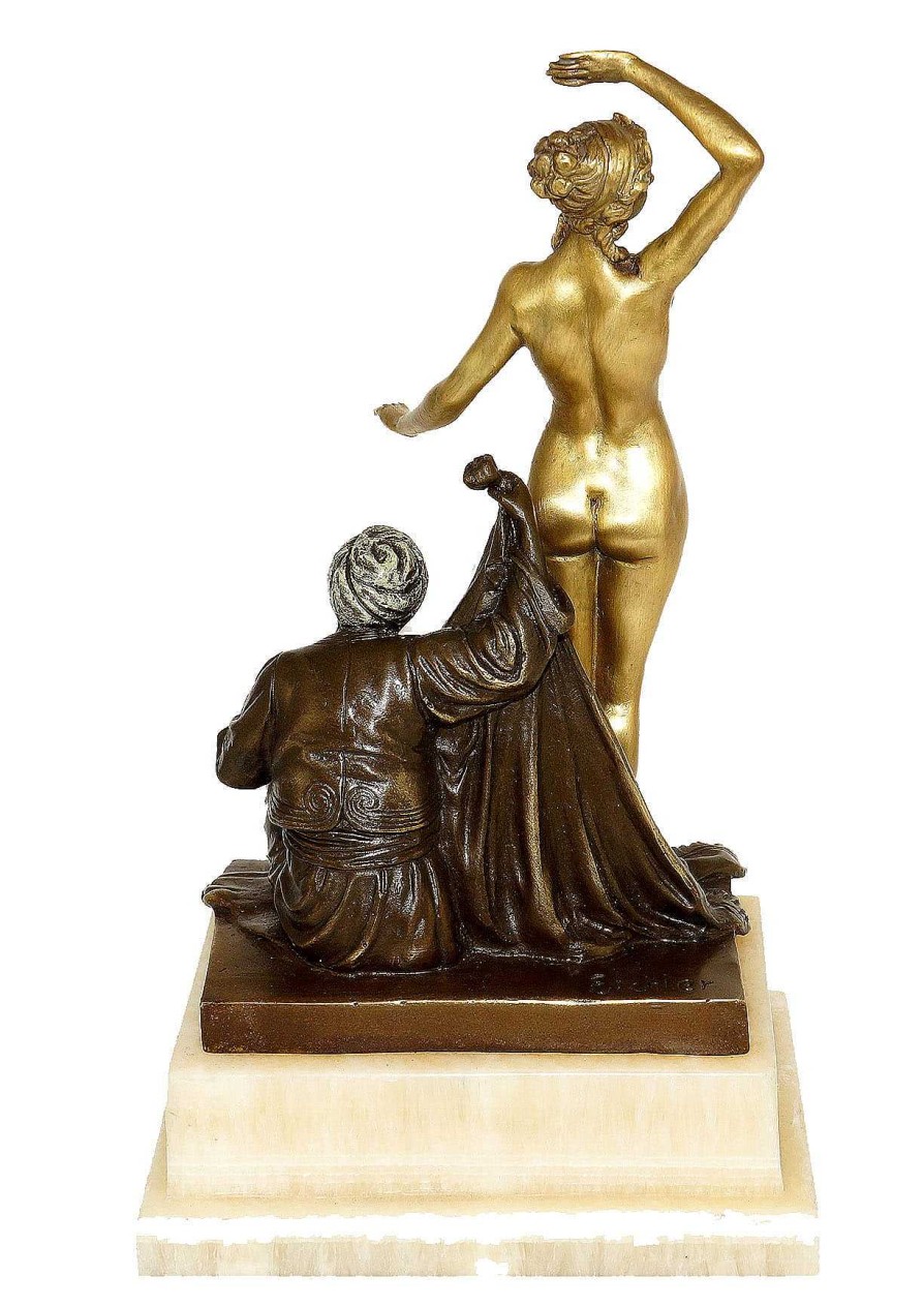 Kunst & Ambiente Art Nouveau Statue - The Slave'S Fate (1910) - Signed By Theodor Art Nouveau Statues