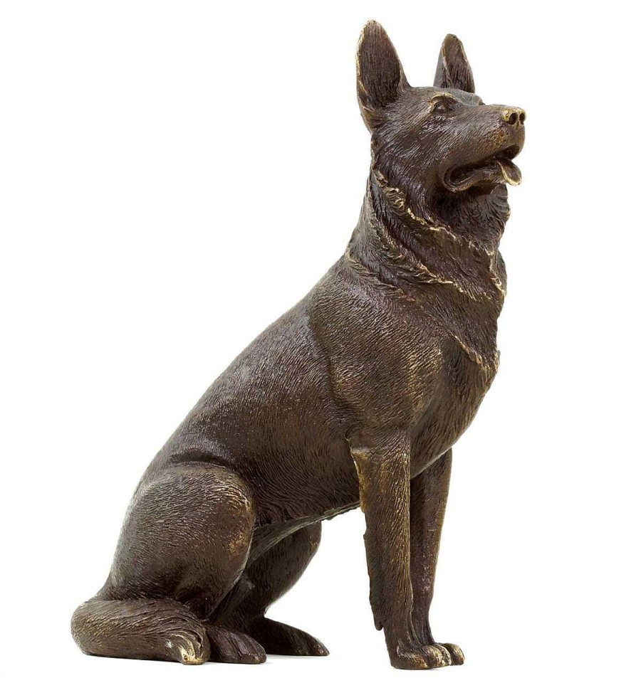 Miguel Fernando Lopez (Milo) German Shepherd Dog - Animal Figurine - Bronze Miniature - Signed Milo Animal Sculptures