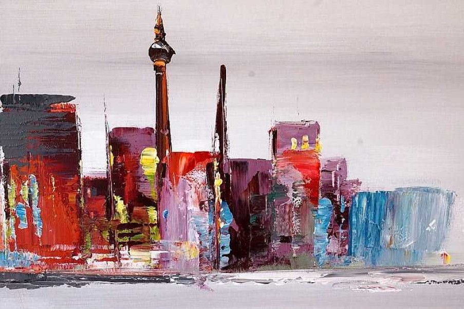 Kunst & Ambiente Modern Art - Berlin Skyline - Acrylic Painting On Canvas Acrylic Painting